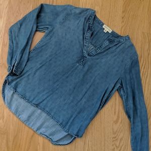 Patterned Jean Tunic Shirt from Anthropologie